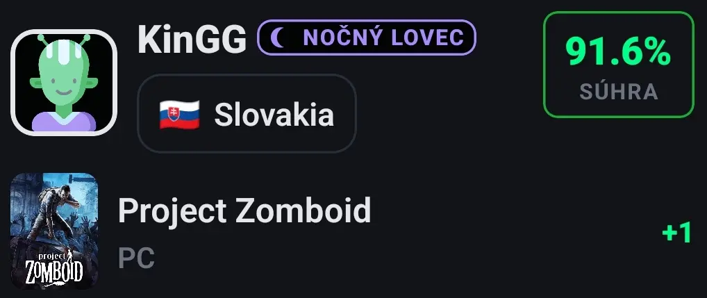 GGM8 radar — karta hráča z mobilnej aplikácie